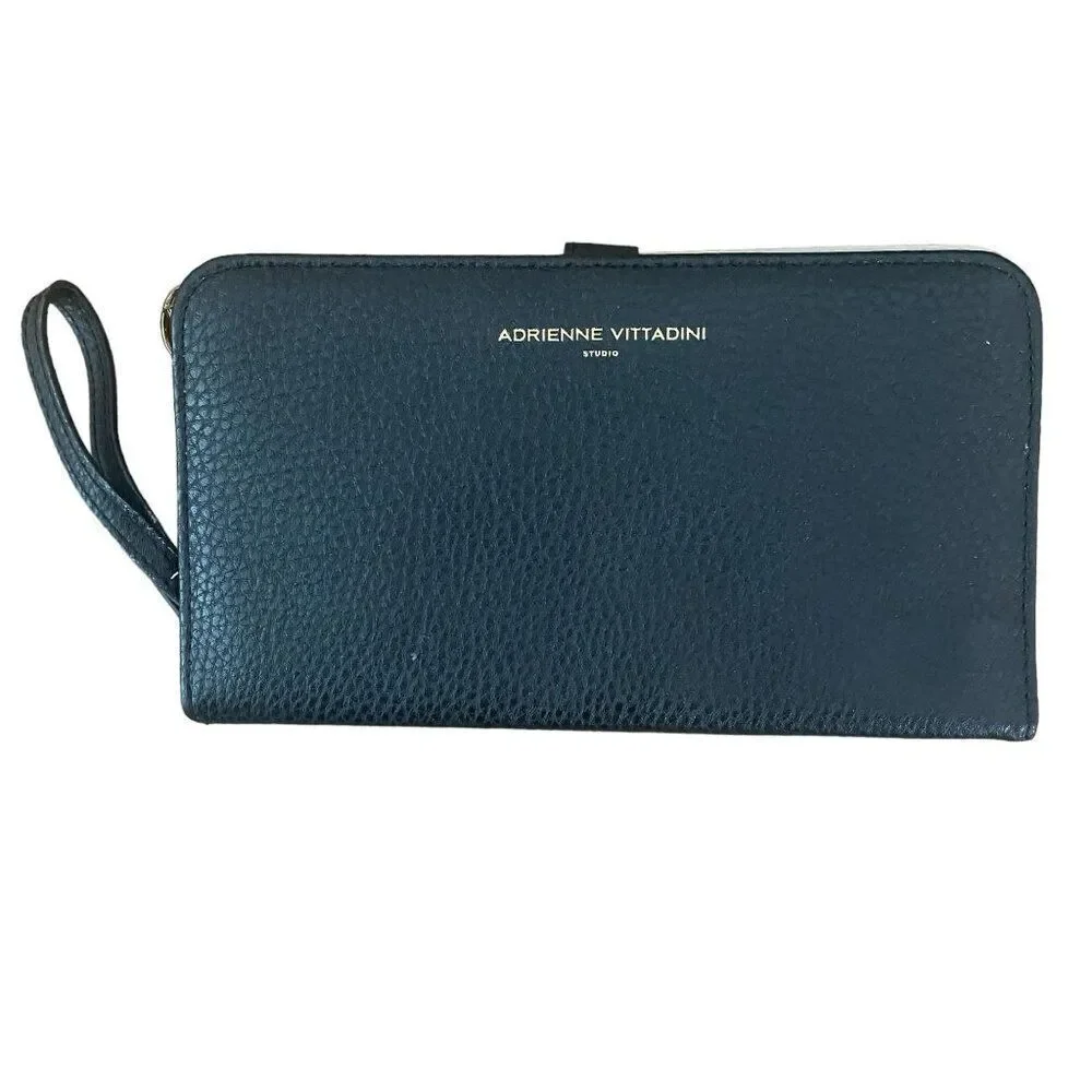 Adrienne Vittadini Black Leather Clutch